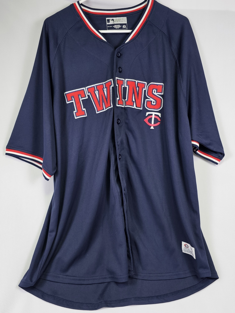 Majestic Navy Minnesota Twins Baseball Jersey with Red Trim